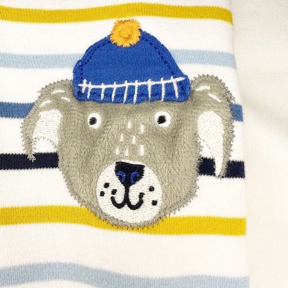 Joules Striped Dog Face Romper Size 6-9 Months - Picture 3 of 8